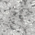 Beaufort | Silvers and Pewters Florals, Botanicals and Tropicals Wallpaper for Living Room, Accent Wall, and Powder Room