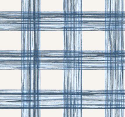 Scarborough | Blues Plaids, Checks and Stripes Wallpaper for Entryway, Hallway, and Office
