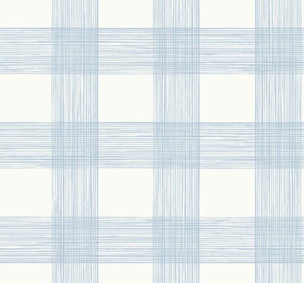 Scarborough | Blues Plaids, Checks and Stripes Wallpaper for Living Room, Hallway, and Powder Room