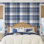 Madaket | Blues Plaids, Checks and Stripes Wallpaper for Living Room, Bedroom, and Hallway
