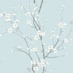 Monterey | Blues Florals, Botanicals and Tropicals Wallpaper for Hallway, Dining Room, and Kitchen