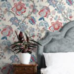 French Country Bernadette - Berries | Multicolors Jacobean and Tapestry Wallpaper for Powder Room, Dining Room, and Entryway