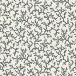 French Country Corail - Deep Ocean | Blacks Trees and Leaves Wallpaper for Half Bath, Office, and Hallway