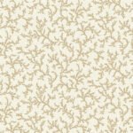 French Country Corail - Baked Cumin | Warm Neutrals and Beiges Trees and Leaves Wallpaper for Powder Room, Half Bath, and Dining Room