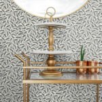French Country Cossette - French Black | Blacks Trees and Leaves Wallpaper for Kitchen, Bedroom, and Nursery
