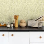 French Country Cossette - Freedom Trail | Yellows Trees and Leaves Wallpaper for Nursery, Dining Room, and Office