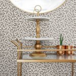 French Country Cossette - North Creek Brown | Browns and Taupes Trees and Leaves Wallpaper for Entryway, Living Room, and Powder Room