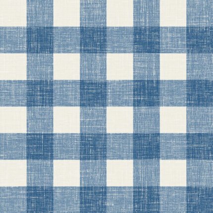 French Country Bebe - Cottage Blue | Blues Plaids, Checks and Stripes Wallpaper for Kitchen, Powder Room, and Dining Room
