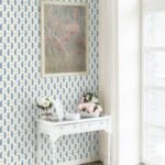 French Country Maia - Hudson Bay | Blues Paisleys Wallpaper for Office, Accent Wall, and Half Bath