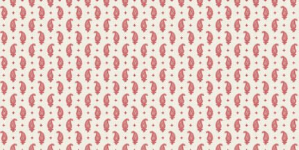 French Country Maia Linen - Ryan Red | Reds Paisleys Wallpaper for Nursery, Hallway, and Bedroom