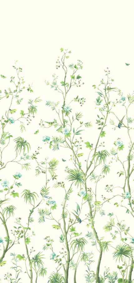 Maisome Mural on Textile - Chino | Multicolors Florals, Botanicals and Tropicals Wallpaper for Nursery, Dining Room, and Hallway