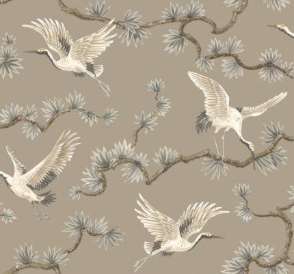 Akan - Stormy Skies | Browns and Taupes Animals, Birds and Insects Wallpaper for Living Room, Office, and Bedroom