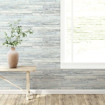 Atchison - Weathered Driftwood | Cool Neutrals Farmhouse Wallpaper for Office, Nursery, and Entryway