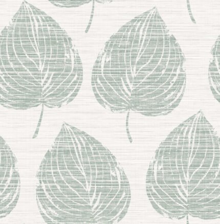 Lindsborg - Wintermint | Greens Trees and Leaves Wallpaper for Kitchen, Hallway, and Dining Room