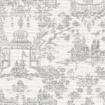 McCook - Grey Heron | Grays Asian and Chinoiseries Wallpaper for Office, Powder Room, and Accent Wall