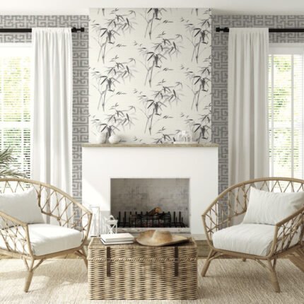 Wamego - Wrought Iron | Grays Geometrics Wallpaper for Office, Accent Wall, and Hallway