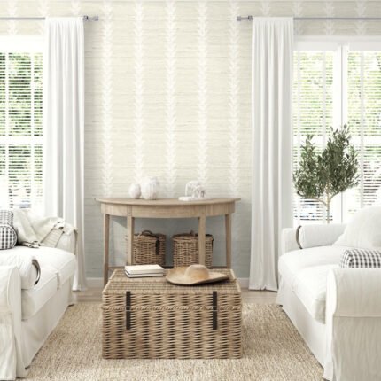 Guthrie - Alabaster | Whites and Off Whites Trees and Leaves Wallpaper for Nursery, Entryway, and Accent Wall