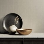 Tailored Tweed - Mushroom | Warm Neutrals and Beiges Plaids, Checks and Stripes Wallpaper for Half Bath, Powder Room, and Kitchen