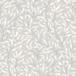 Willow Leaf Trail - Glacier | Grays Trees and Leaves Wallpaper for Hallway, Bedroom, and Entryway
