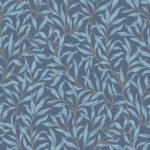 Willow Leaf Trail - Blue Oasis | Blues Trees and Leaves Wallpaper for Powder Room, Kitchen, and Half Bath