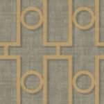 Adorn Geo - Metallic Gold and Platinum | Golds Geometrics Wallpaper for Office, Accent Wall, and Half Bath