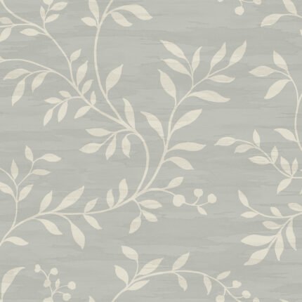 Couture - Metallic Silver and Off-White | Silvers and Pewters Florals, Botanicals and Tropicals Wallpaper for Nursery, Living Room, and Bedroom