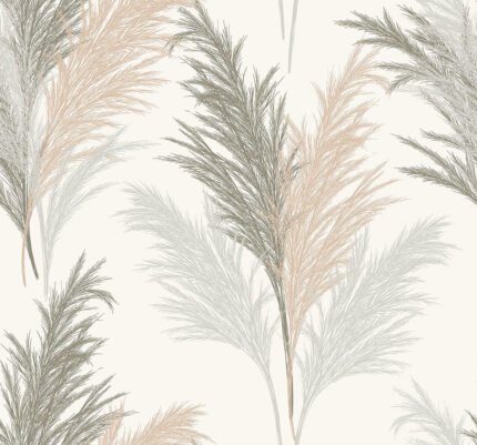 Pampas - Pink Salt | Pinks Florals, Botanicals and Tropicals Wallpaper for Entryway, Nursery, and Office
