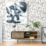 Whisper - Egyptian Cotton | Whites and Off Whites Trees and Leaves Wallpaper for Bedroom, Office, and Dining Room