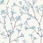 Whisper - Baby Blue | Blues Trees and Leaves Wallpaper for Living Room, Powder Room, and Office