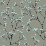 Whisper - Heather | Grays Trees and Leaves Wallpaper for Kitchen, Living Room, and Accent Wall