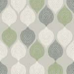 Jammu - Green Spot | Greens Medallions Wallpaper for Kitchen, Dining Room, and Hallway