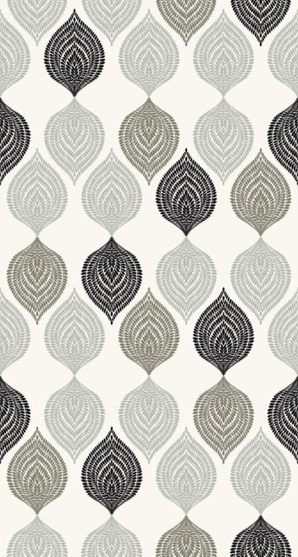 Jammu - Day And Night | Whites and Off Whites Medallions Wallpaper for Kitchen, Powder Room, and Office