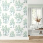 Birch - Light Pine | Greens Trees and Leaves Wallpaper for Kitchen, Bedroom, and Nursery