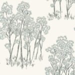 Birch - Early Snow | Cool Neutrals Trees and Leaves Wallpaper for Hallway, Powder Room, and Entryway