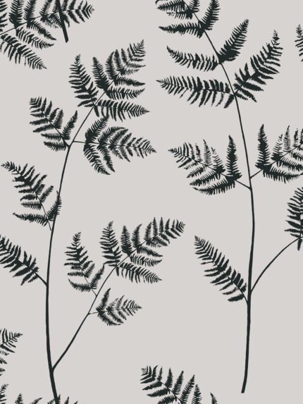 Bracken - Fog | Grays Florals, Botanicals and Tropicals Wallpaper for Bedroom, Powder Room, and Entryway
