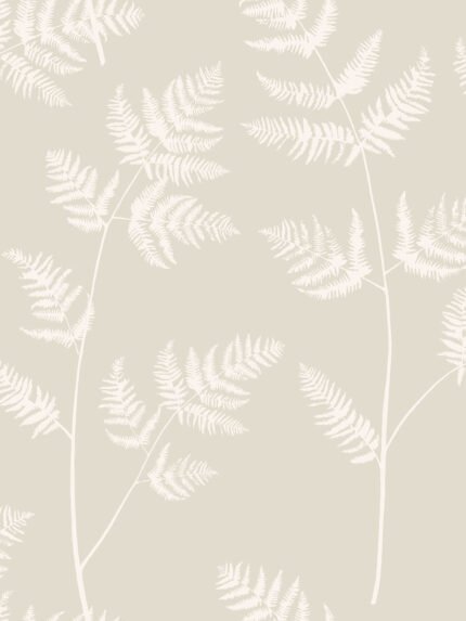 Bracken - Almond | Whites and Off Whites Florals, Botanicals and Tropicals Wallpaper for Kitchen, Entryway, and Office