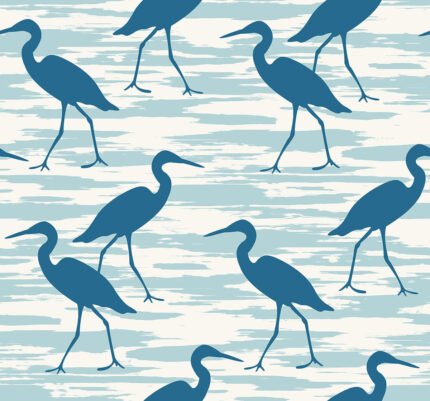 Sunset - Paddle | Blues Animals, Birds and Insects Wallpaper for Nursery, Dining Room, and Living Room
