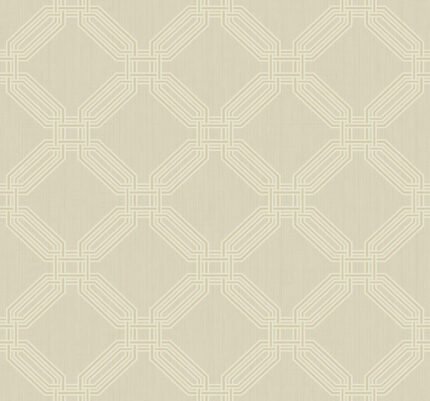 Interlocking Octagons with Raised Inks | Golds Geometrics Wallpaper for Office, Accent Wall, and Half Bath