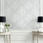 Branch Silhouettes | Grays Trees and Leaves Wallpaper for Bedroom, Accent Wall, and Office