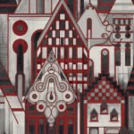 Art Deco Village | Reds Architecturals Wallpaper for Living Room, Powder Room, and Hallway