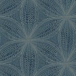 Star Flower | Blues Bohemian Wallpaper for Hallway, Half Bath, and Living Room
