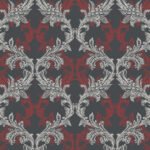 Skyline Damask | Reds Damasks and Scrolls Wallpaper for Bedroom, Nursery, and Hallway