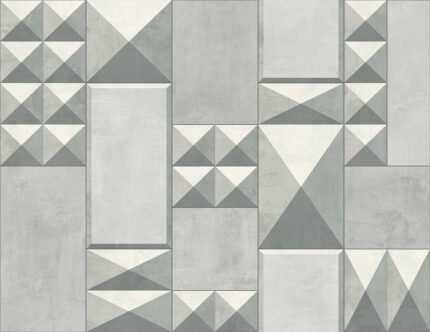 3D Grid | Silvers and Pewters Geometrics Wallpaper for Office, Accent Wall, and Bedroom