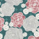 Skyline Flowers | Blues Florals, Botanicals and Tropicals Wallpaper for Accent Wall, Hallway, and Powder Room