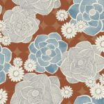 Skyline Flowers | Reds Florals, Botanicals and Tropicals Wallpaper for Powder Room, Nursery, and Living Room