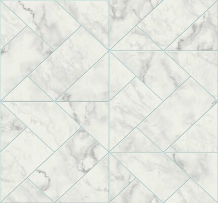 Geometric Marble | Blues Geometrics Wallpaper for Office, Accent Wall, and Dining Room