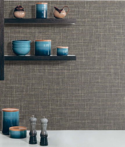Grasmere Weave - Fireside | Browns and Taupes Textures Wallpaper for Living Room, Entryway, and Accent Wall