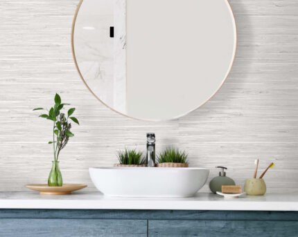 Fine Arrowroot - Pumice | Cool Neutrals Textures Wallpaper for Accent Wall, Bedroom, and Dining Room