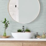 Fine Arrowroot - Pale Sky | Aquas and Teals Textures Wallpaper for Kitchen, Bedroom, and Entryway