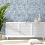 Hexagon Geometric - Denim Blue | Blues Geometrics Wallpaper for Office, Accent Wall, and Kitchen